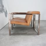 unique giuseppe vigano chrome lounge chairs